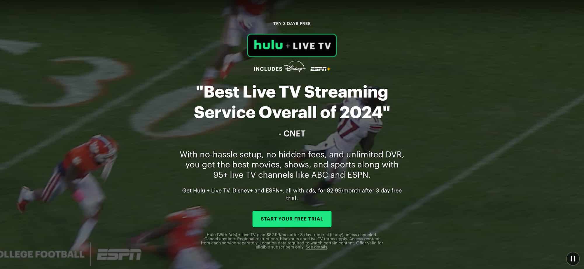 Hulu website hero section. Hulu website hero section.
