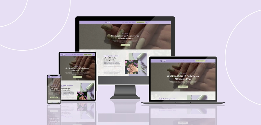 Nails By Tay website mockup