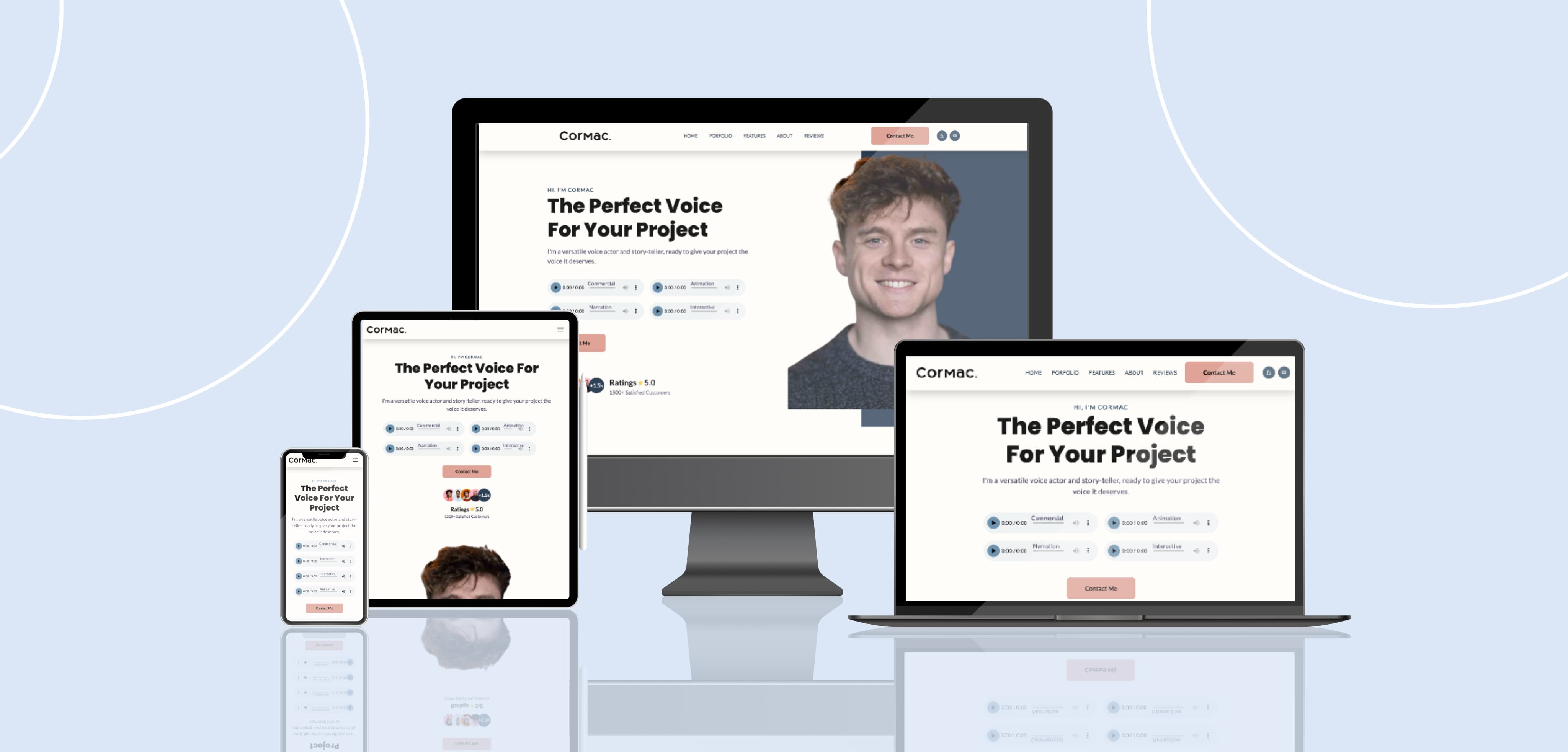 Single page website mockup