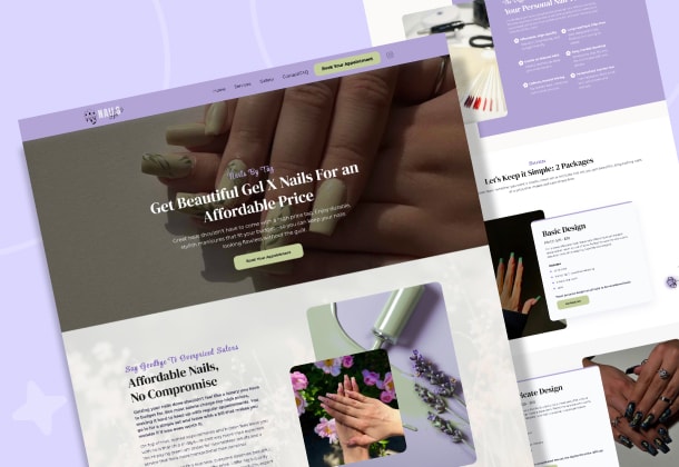Nails By Tay website mockup